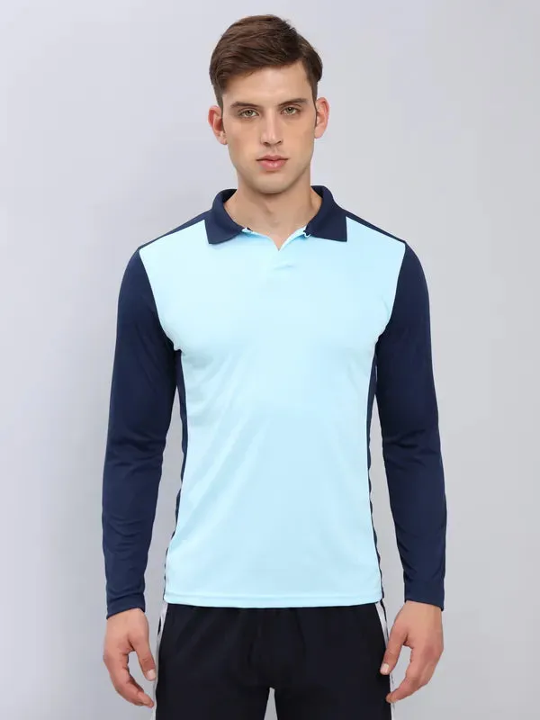 Men Colorblock Slim Fit Polo T-shirt with TECHNO COOL 