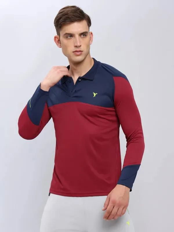 Men Colorblock Slim Fit Polo T-shirt with TECHNO COOL 