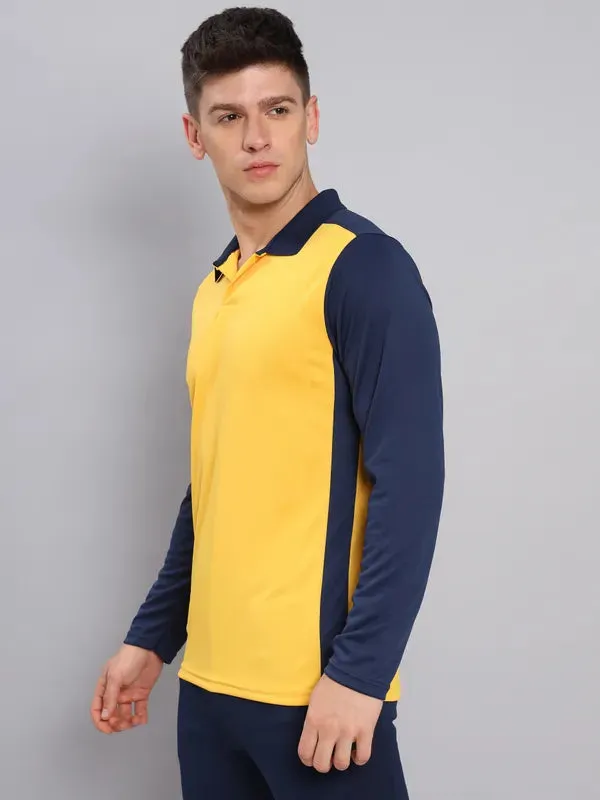 Men Colorblock Slim Fit Polo T-shirt with TECHNO COOL 