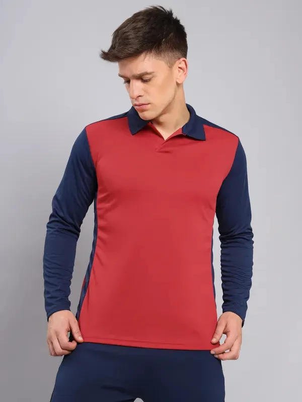 Men Colorblock Slim Fit Polo T-shirt with TECHNO COOL 