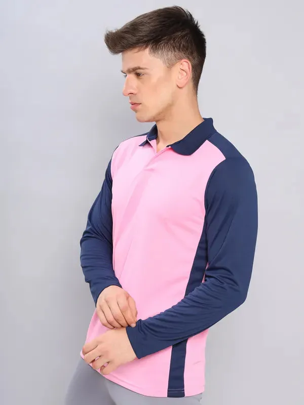 Men Colorblock Slim Fit Polo T-shirt with TECHNO COOL 