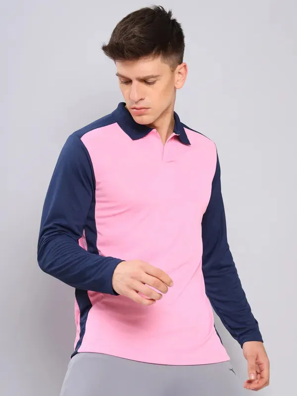 Men Colorblock Slim Fit Polo T-shirt with TECHNO COOL 