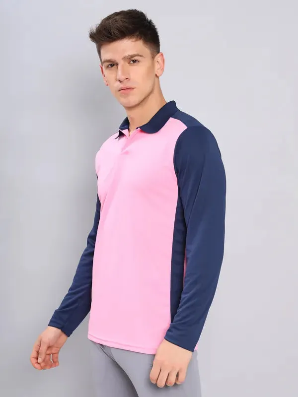 Men Colorblock Slim Fit Polo T-shirt with TECHNO COOL 