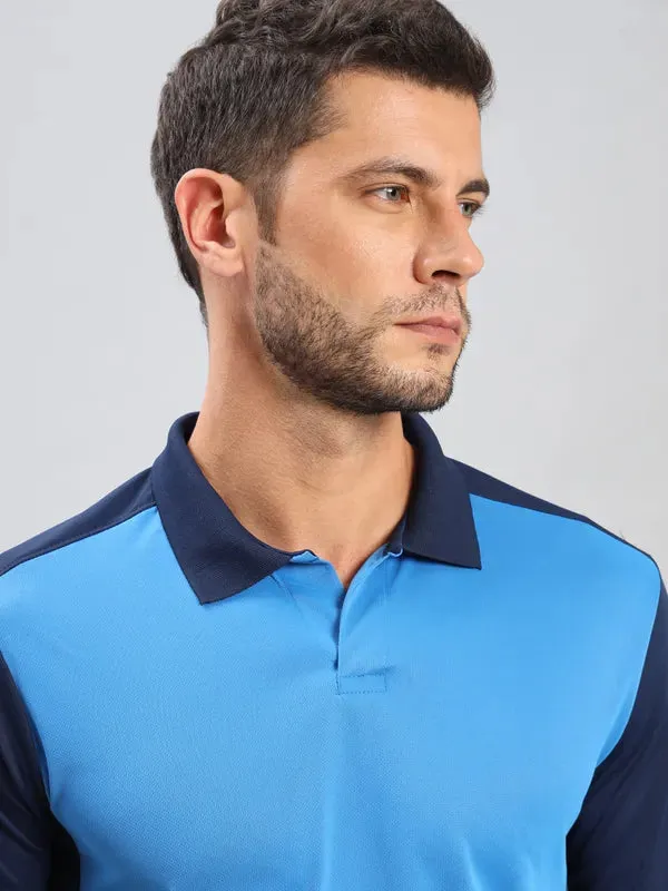 Men Colorblock Slim Fit Polo T-shirt with TECHNO COOL 