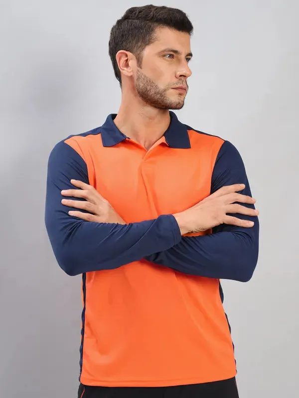 Men Colorblock Slim Fit Polo T-shirt with TECHNO COOL 