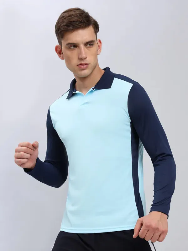 Men Colorblock Slim Fit Polo T-shirt with TECHNO COOL 