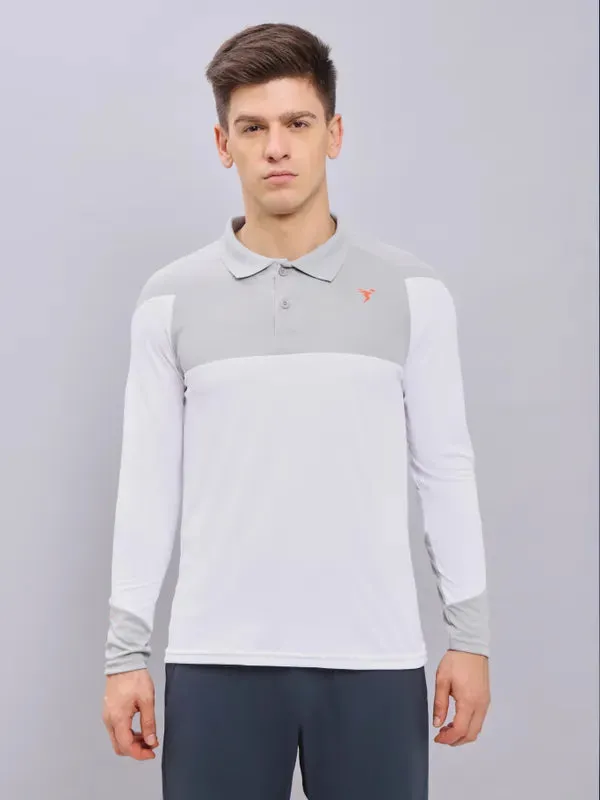 Men Colorblock Slim Fit Polo T-shirt with TECHNO COOL 