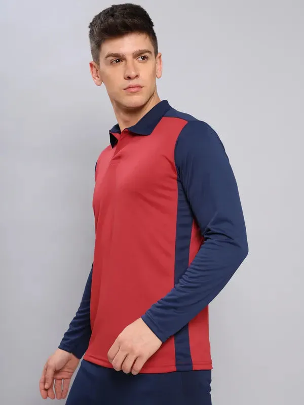 Men Colorblock Slim Fit Polo T-shirt with TECHNO COOL 