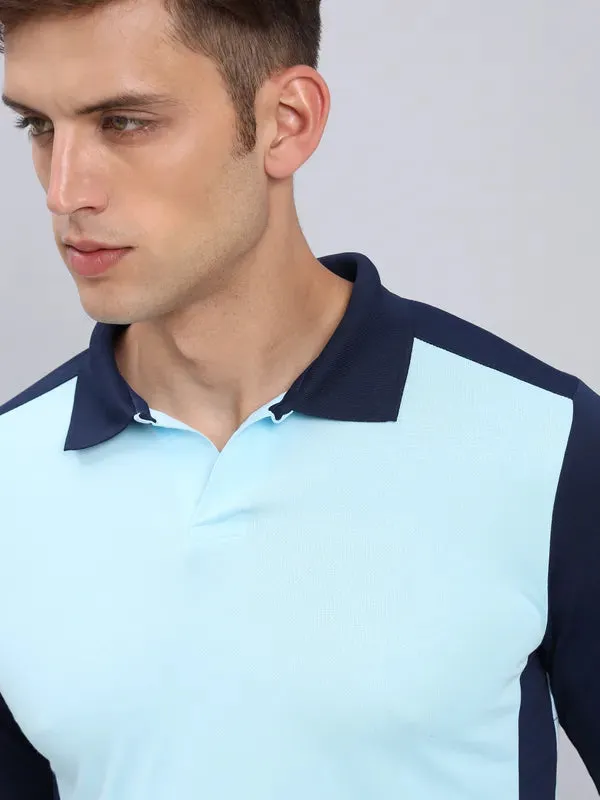 Men Colorblock Slim Fit Polo T-shirt with TECHNO COOL 