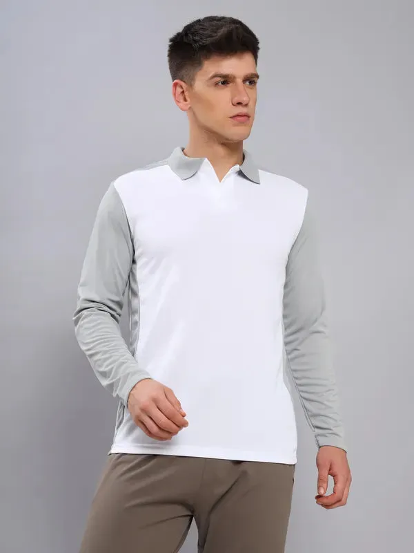 Men Colorblock Slim Fit Polo T-shirt with TECHNO COOL 