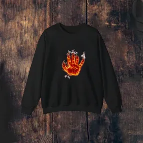 Mens Vintage Flame Palm Long Sleeve Sweatshirt