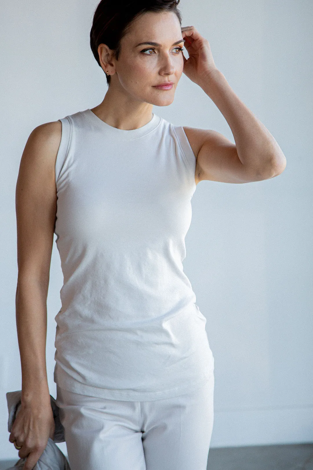 MUSCLE TANK IN PIMA COTTON STRETCH