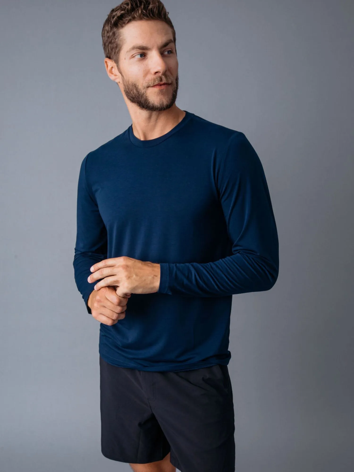 Navy Performance Long Sleeve Crew