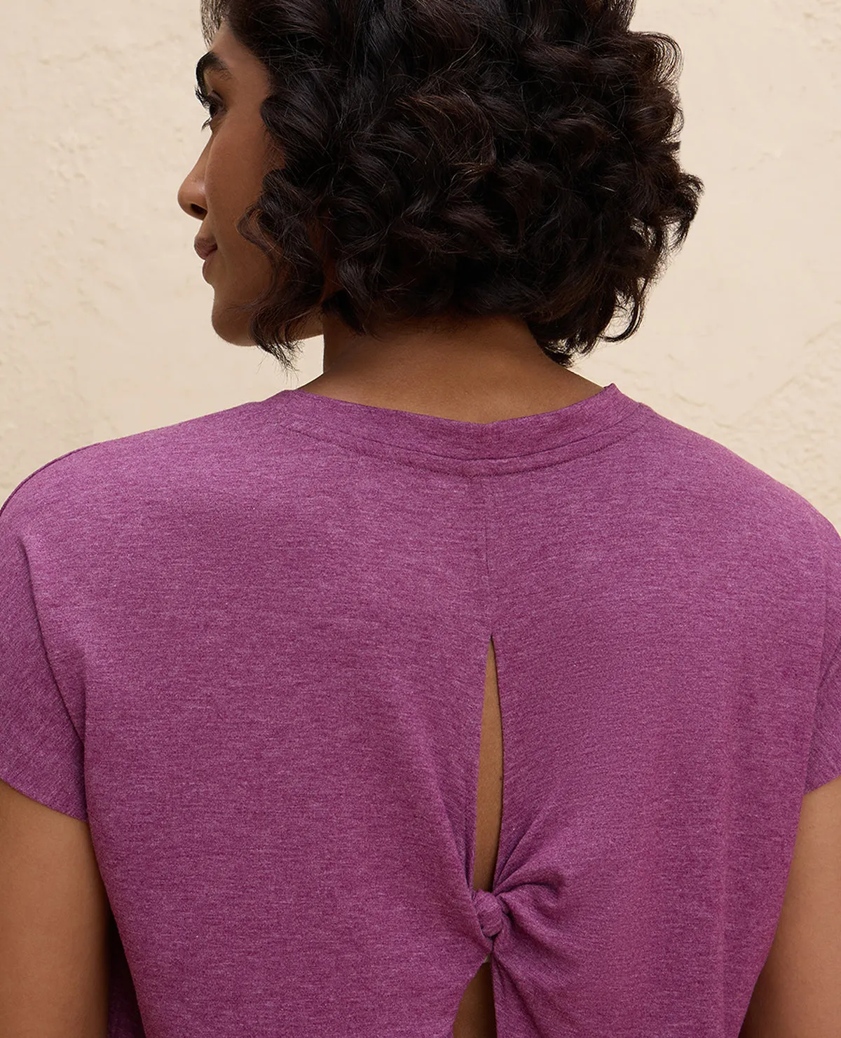 Nykd By Nykaa Super Stylish Back Knot Tee-NYAT279-Wine