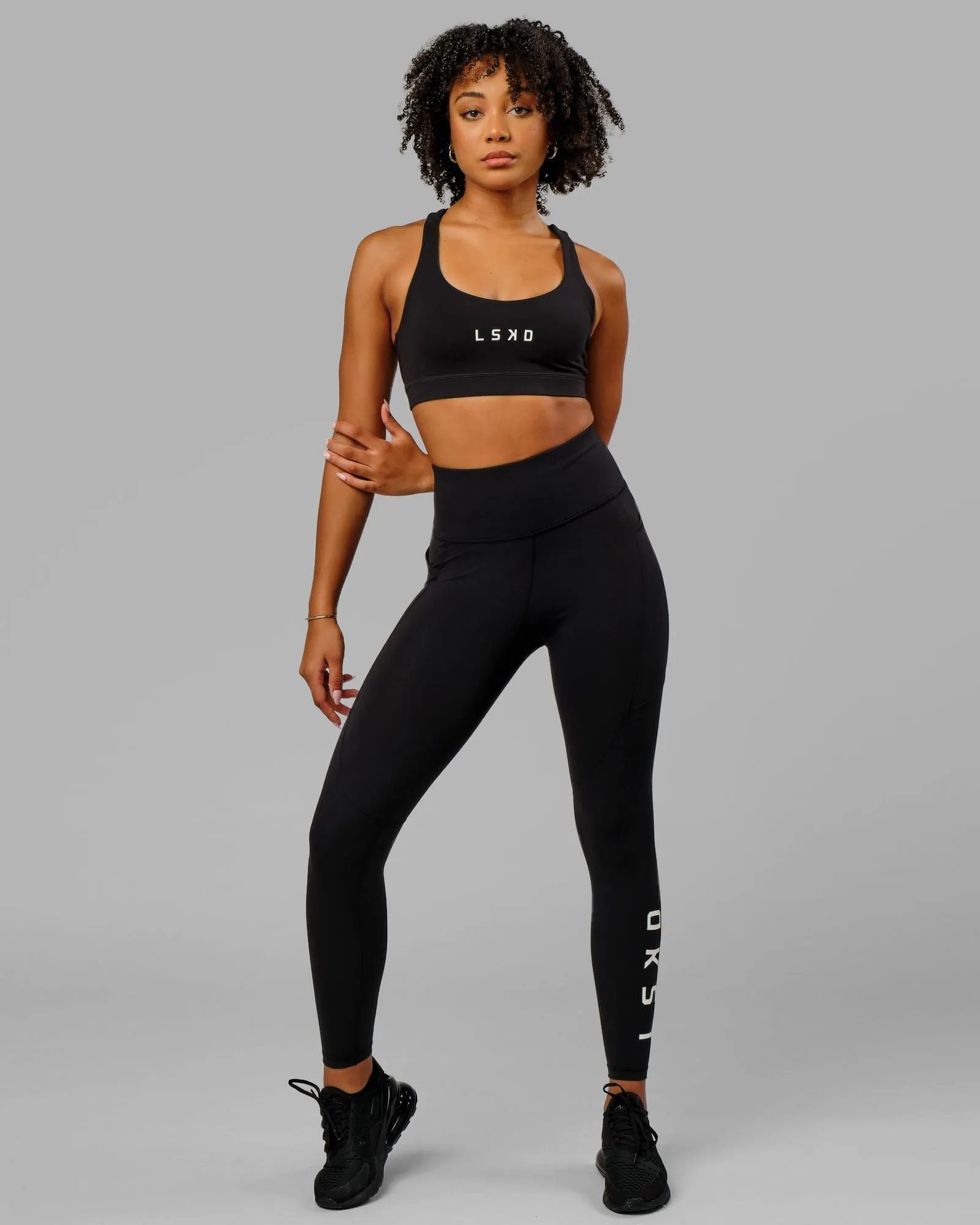 Rep Full Length Leggings - Black-White