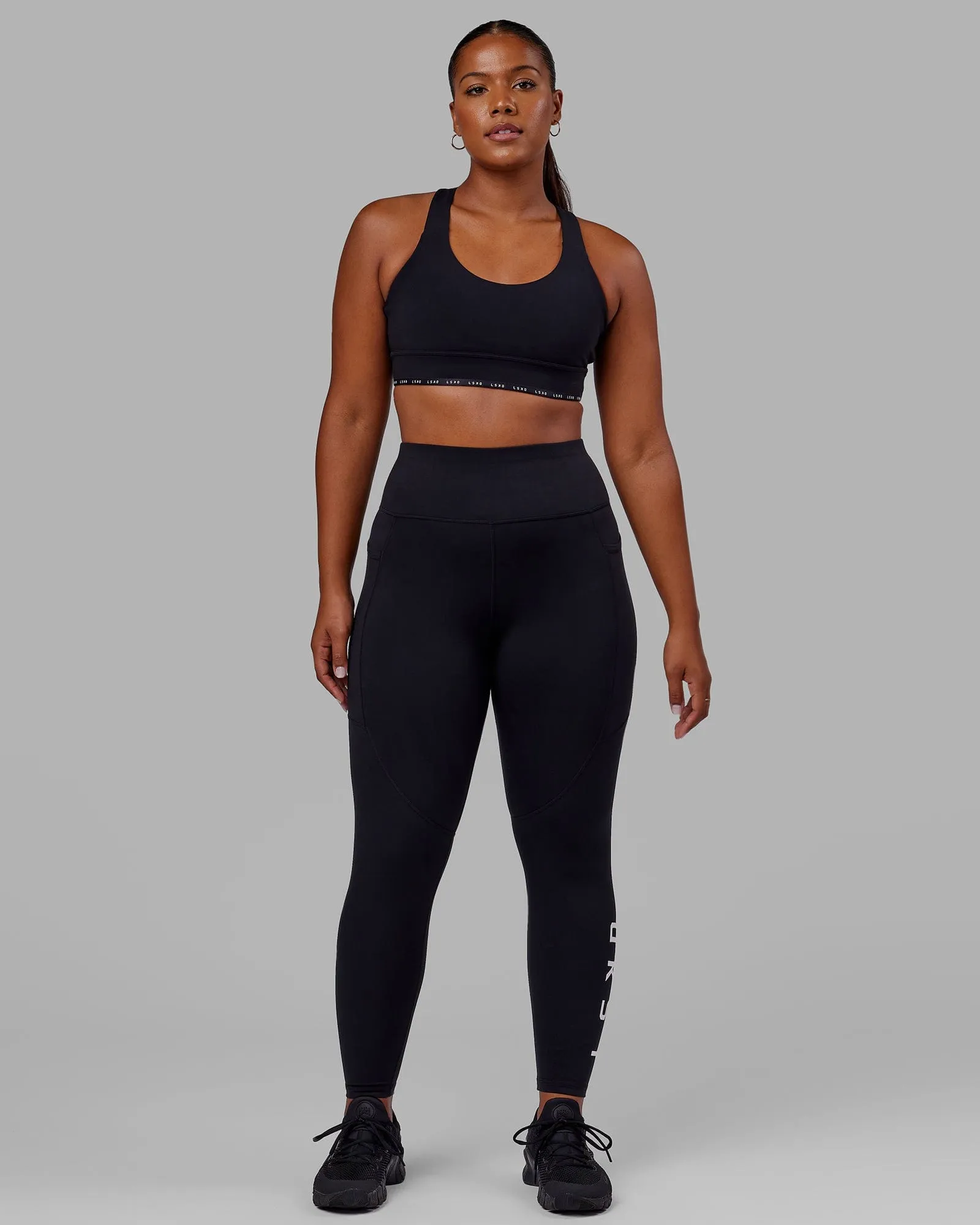 Rep Full Length Leggings - Black-White