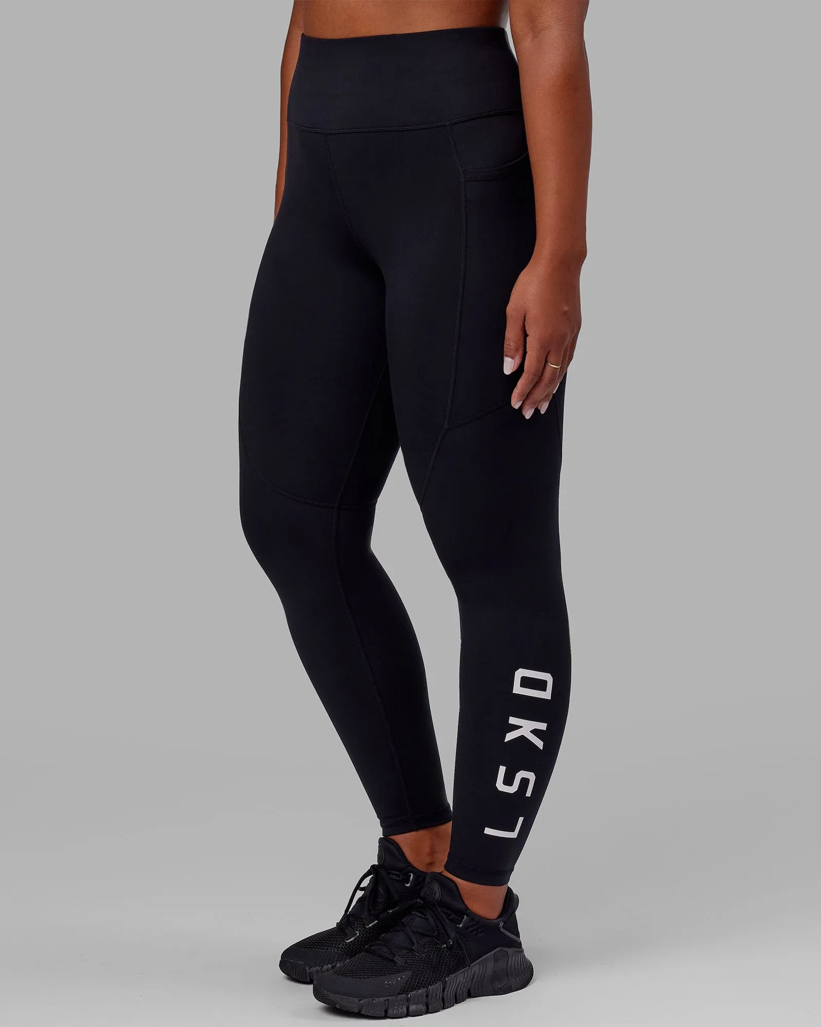 Rep Full Length Leggings - Black-White