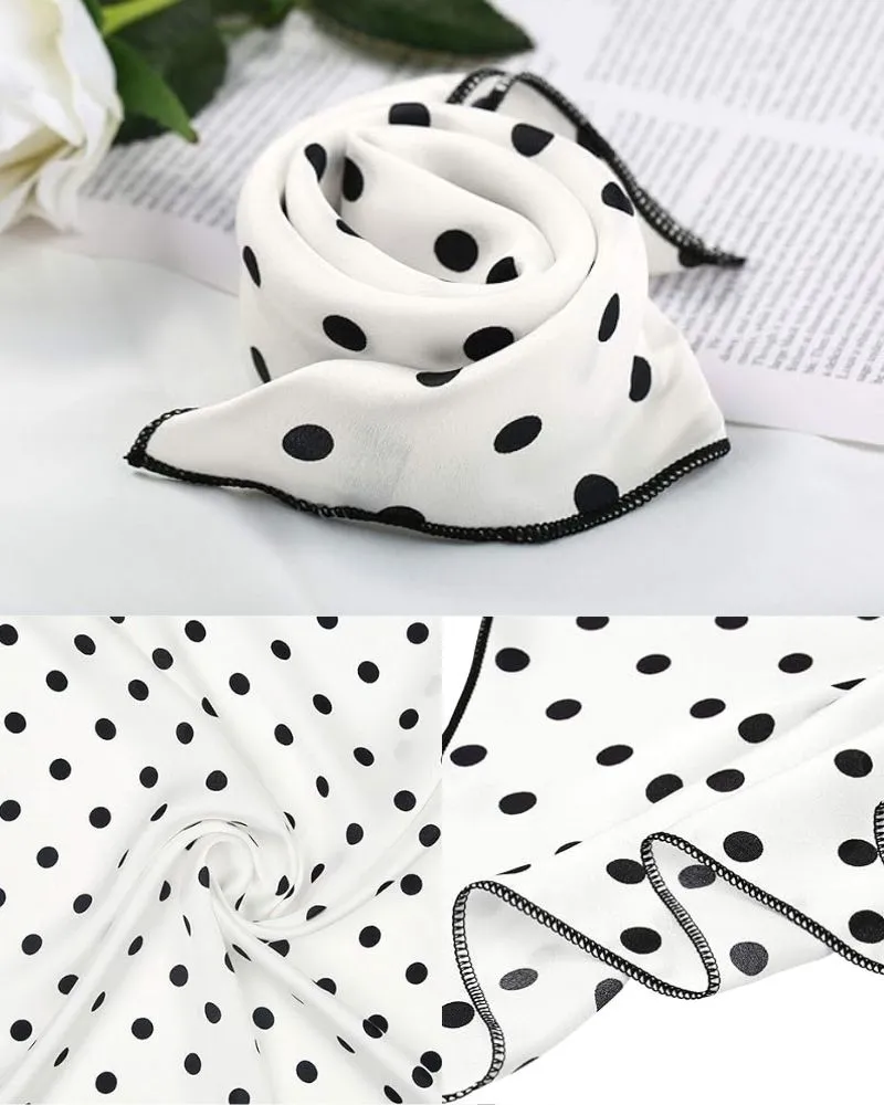 Scarf For Women Retro Versatile Decorative Polka Dot Print Scarf