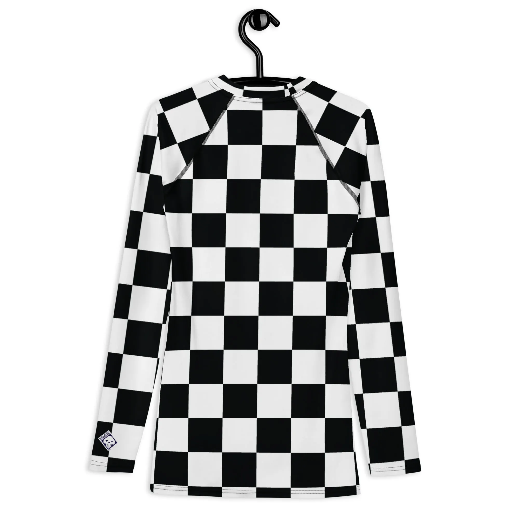 Stylish Defense: Men's Checkered Long Sleeve BJJ Rash Guard