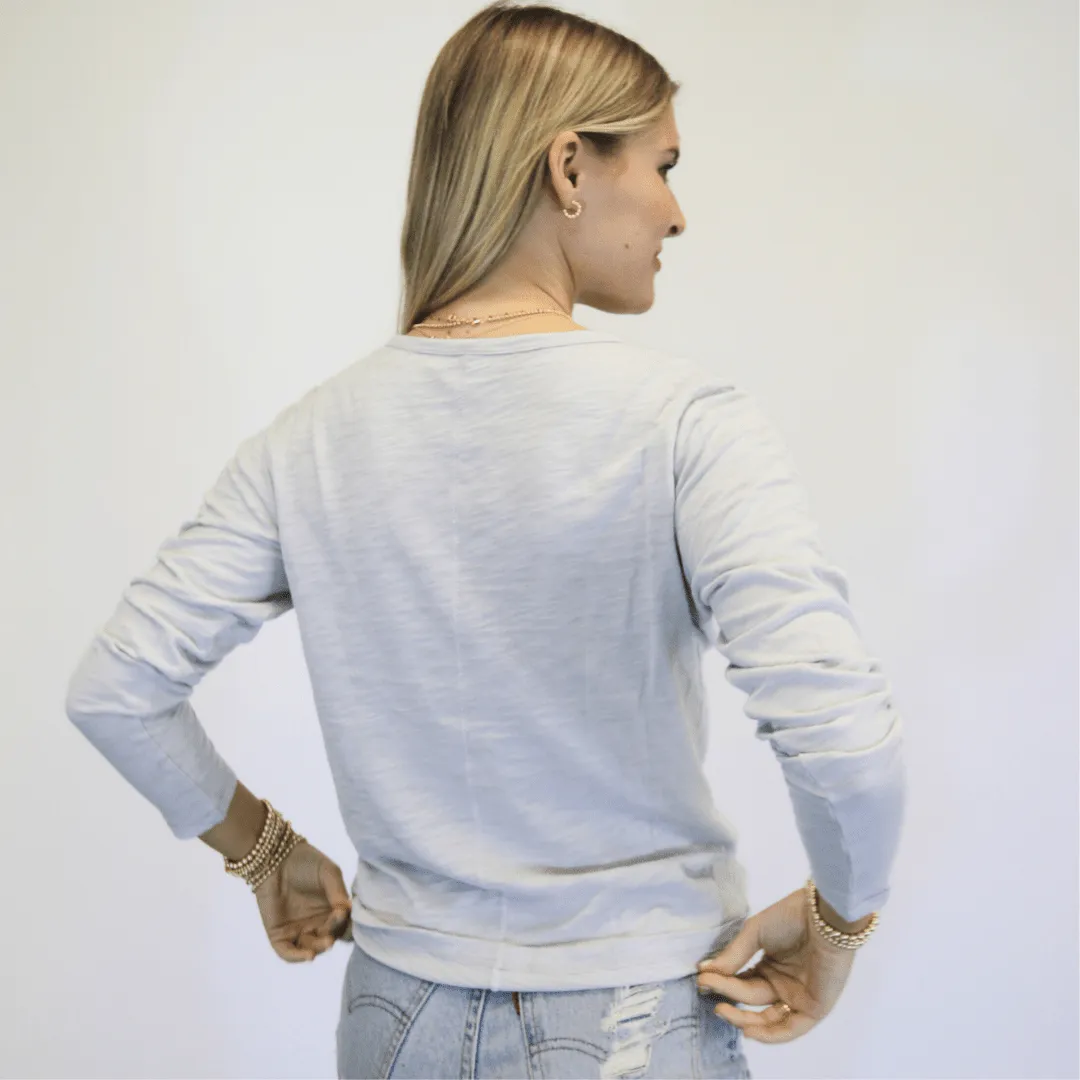 The Classic Tee in Light Gray - Long Sleeve