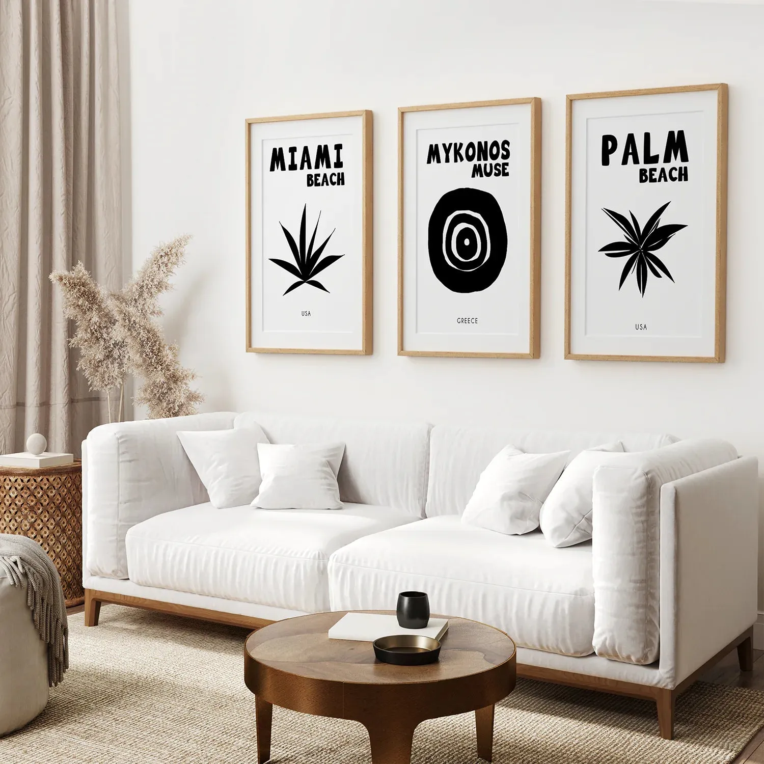 Trendy Black and White Travel Art Decor Set