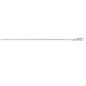 Versatile 20” White Gold 0.85mm Box Chain Necklace with Lobster Clasp