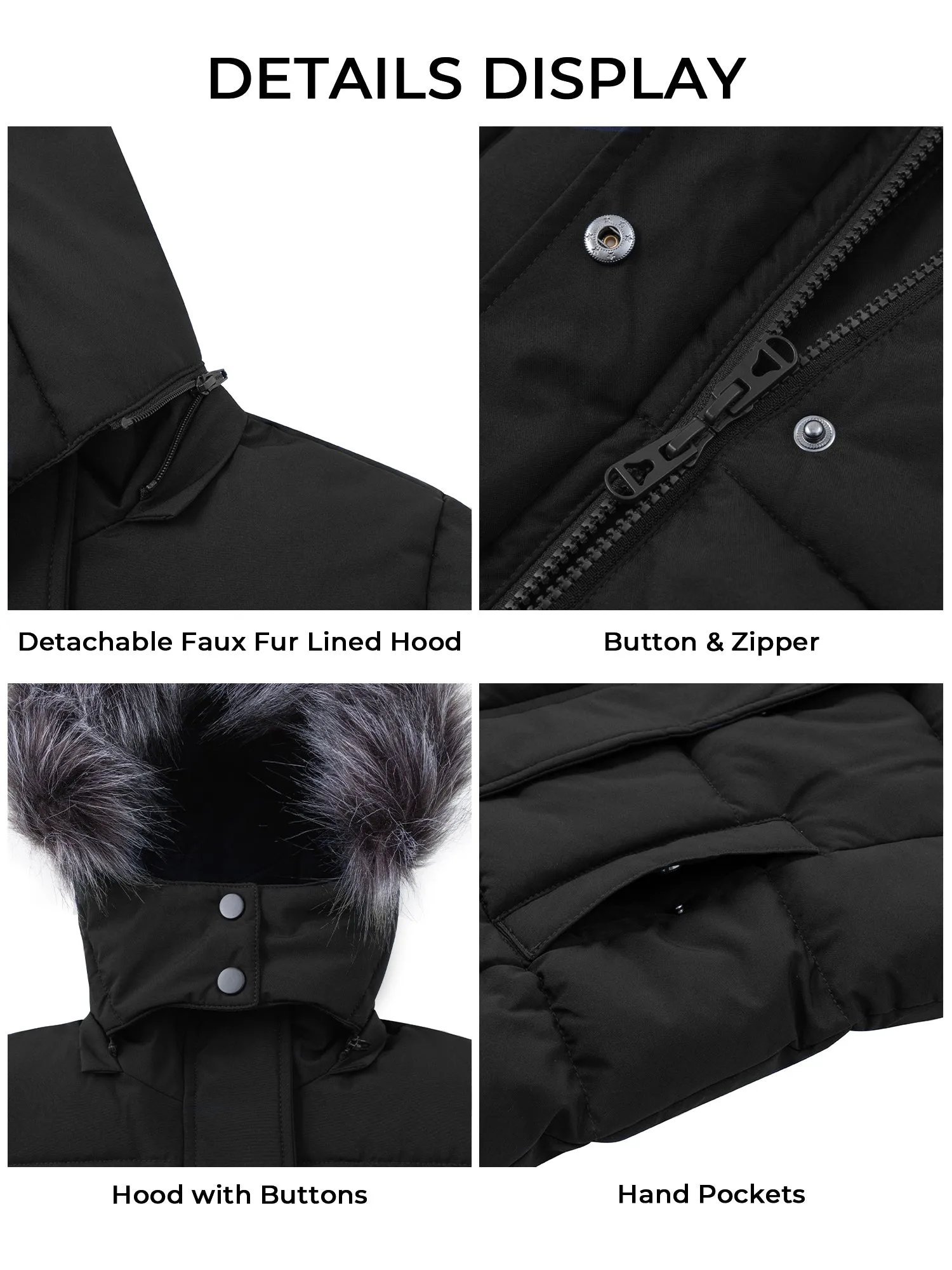 ZSHOW Girls' Winter Coat Warm Winter Parka Jacket Removable Hooded Insulated Puffer Jacket